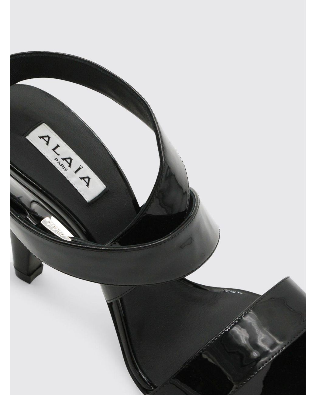 Alaïa Black Patent Leather Sandal