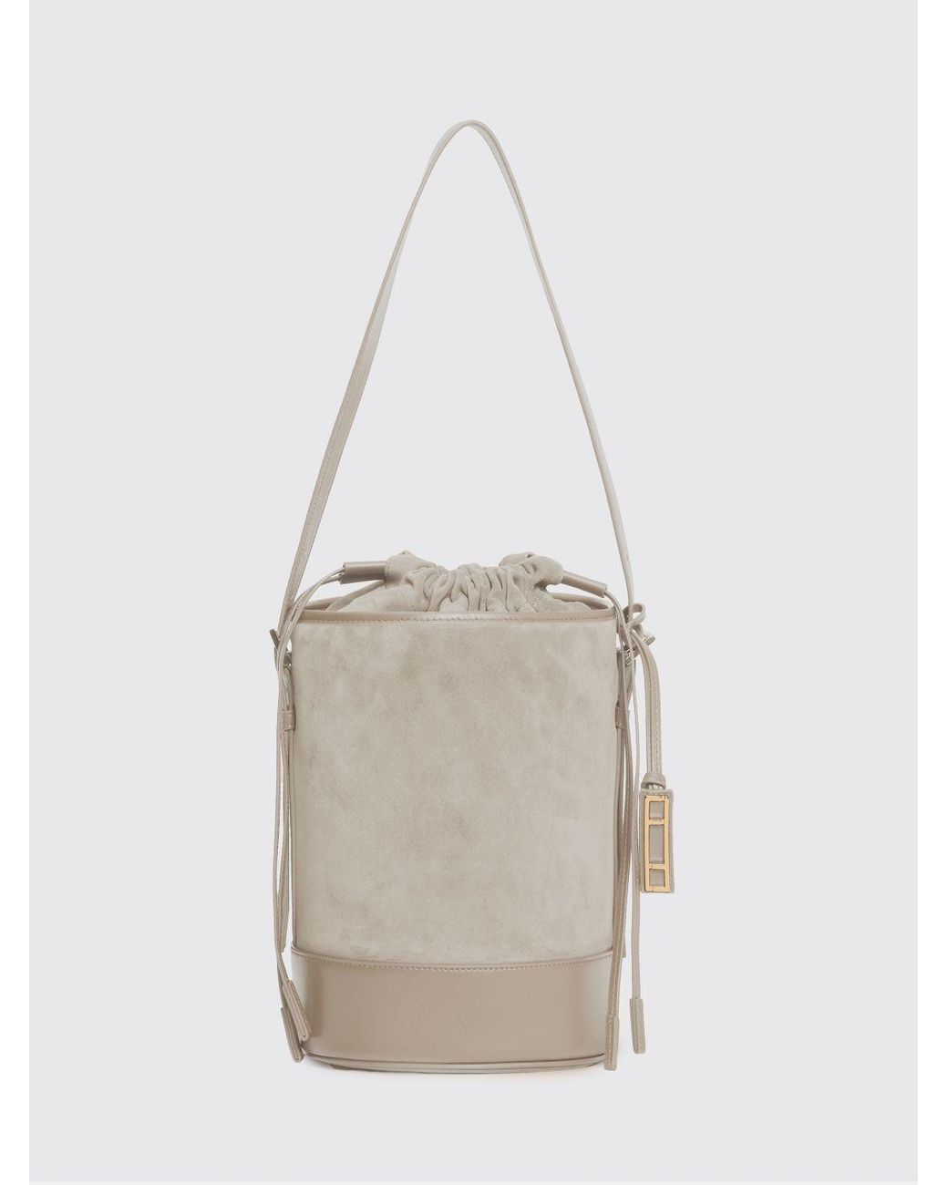 Fabiana Filippi White Suede Bucket Bag
