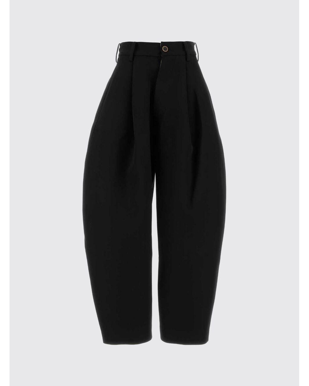 Uma Wang Black High-Waisted Wide-Leg Trousers