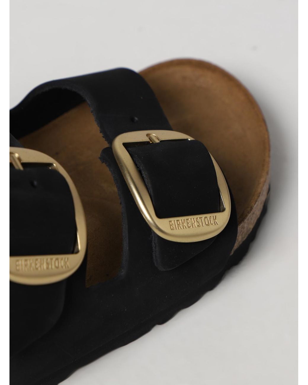 Birkenstock Black Arizona Big Buckle Nubuck Sandals