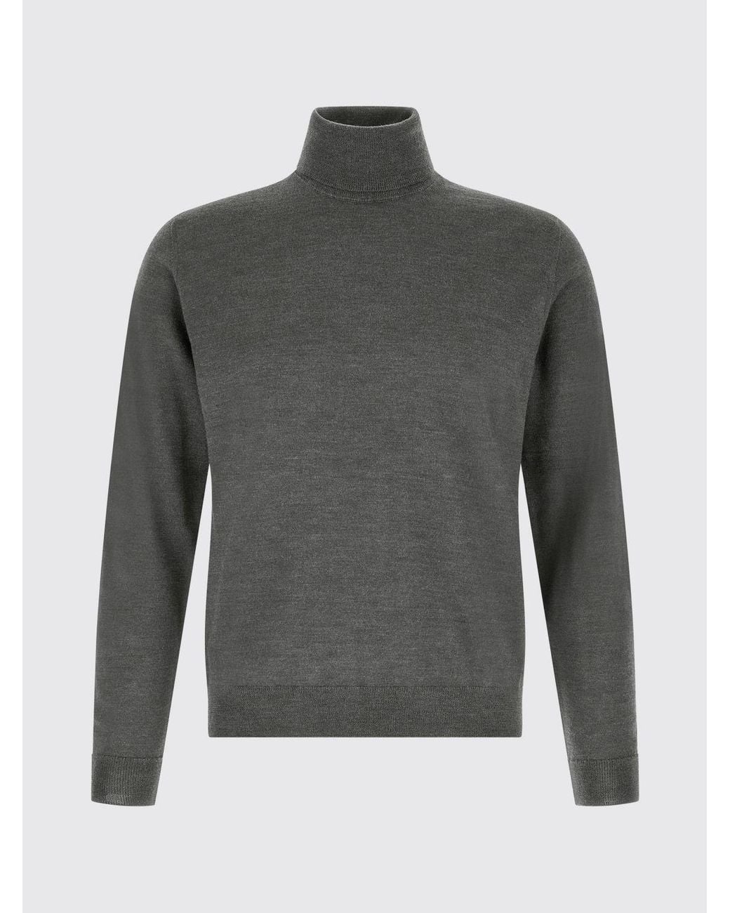 Zanone Gray Long-Sleeved Turtleneck Jumper for men