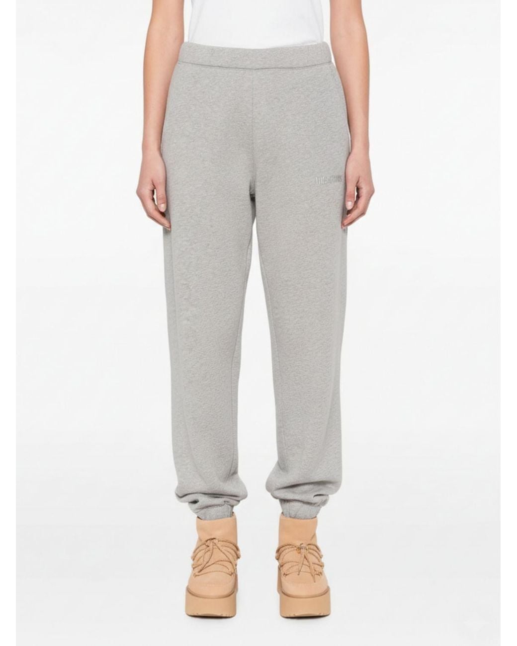 The Attico Gray Cotton Jogging Pants
