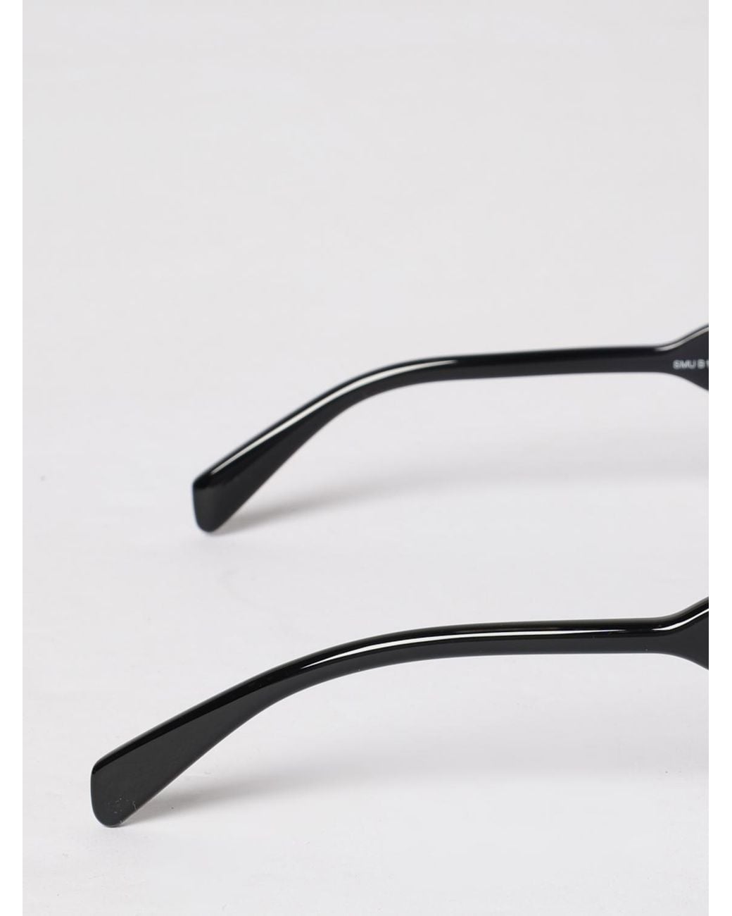 Miu Miu White Triangular Frame Acetate Sunglasses With Contrast Logo