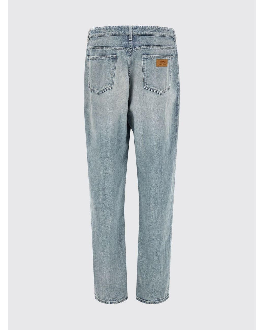 MM6 by Maison Margiela Blue Straight-Leg Distressed-Effect Cotton Denim Jeans for men