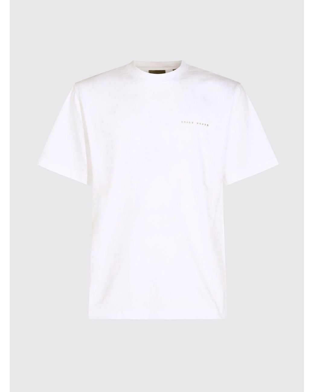 Daily Paper White Cotton Crewneck T-Shirt With Graphic Print And Front Logo for men