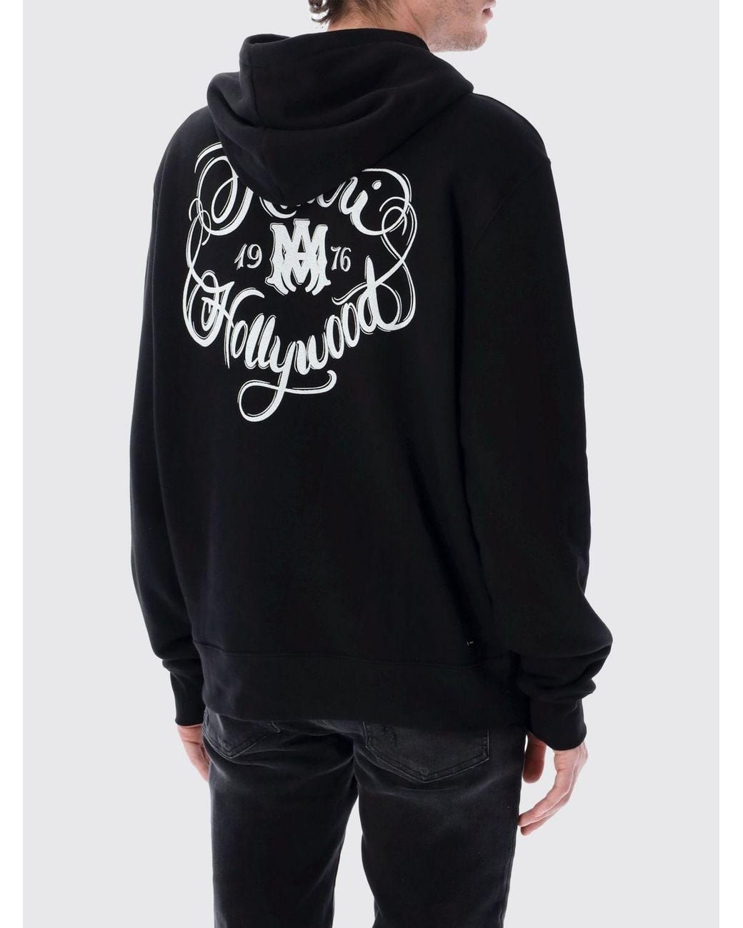 Amiri Blue Cotton Logo Hoodie for men