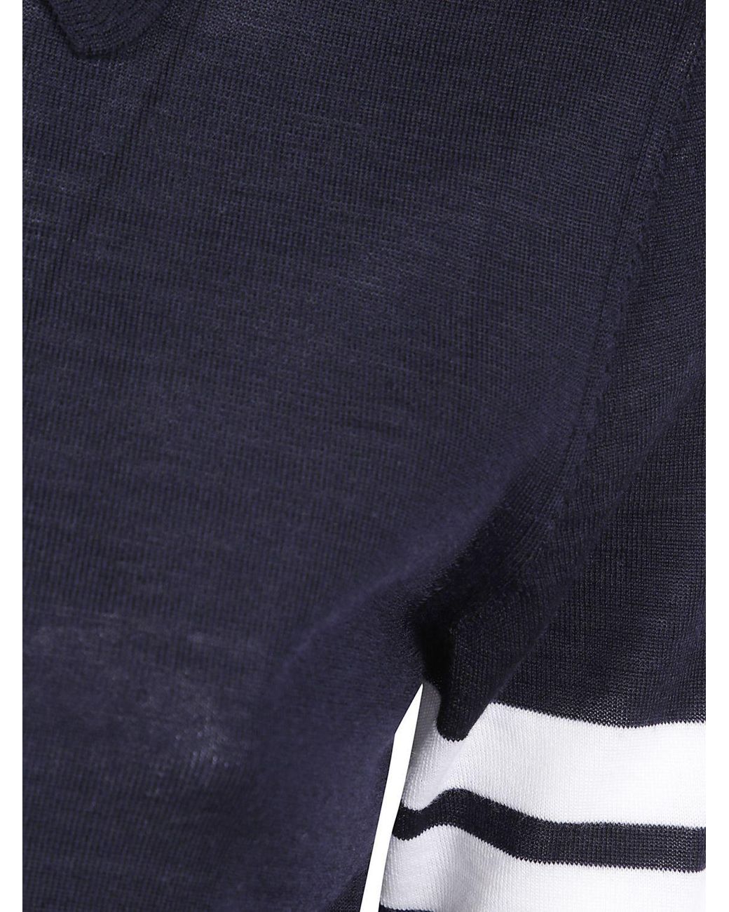 Polo De Punto De Lana Virgen 4-Bar Thom Browne de color Blue