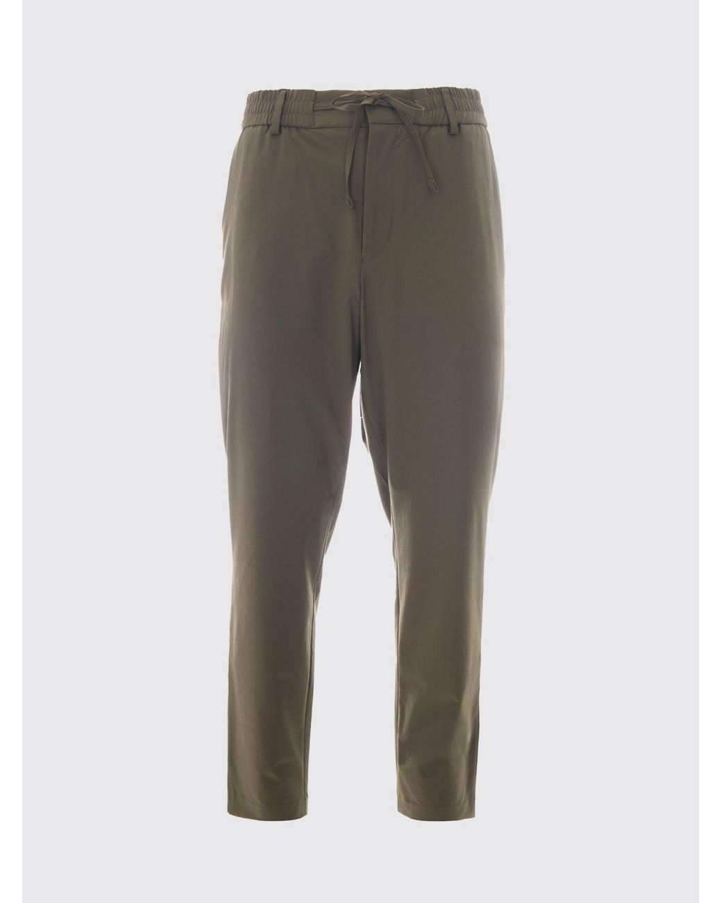 Boss Natural Slim Fit Technical Gabardine Trousers With Drawstring Waist for men
