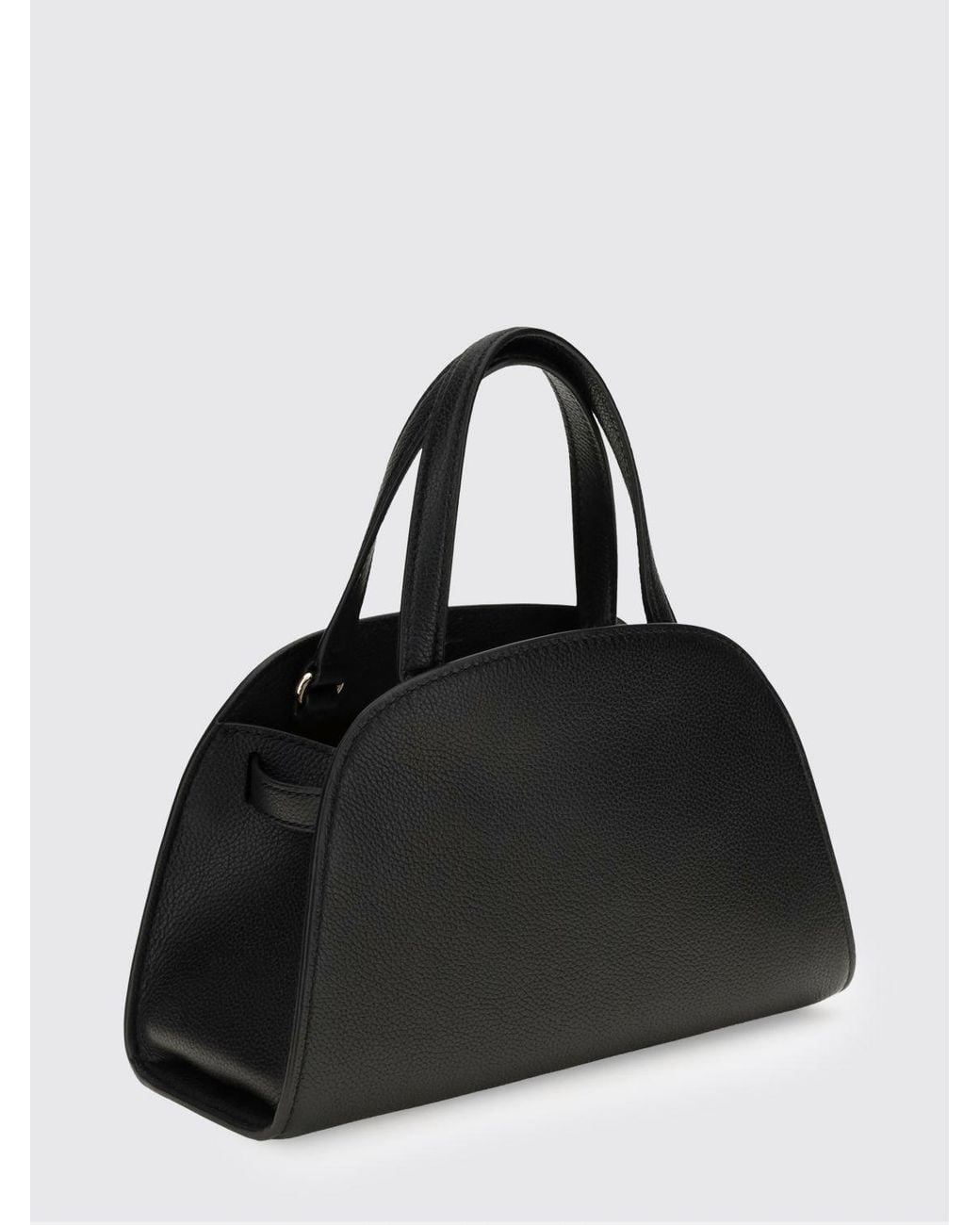 Tory Burch Black Romy Small Grained Leather Handbag With Double T Logo