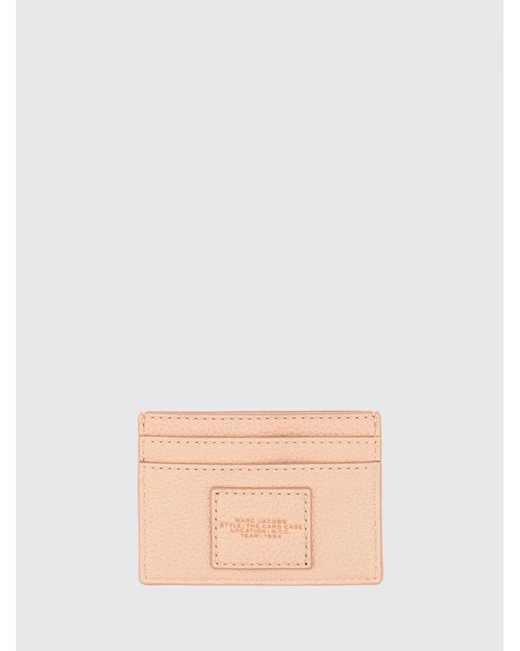 Marc Jacobs Natural The Card Case Grained Leather Card Holder