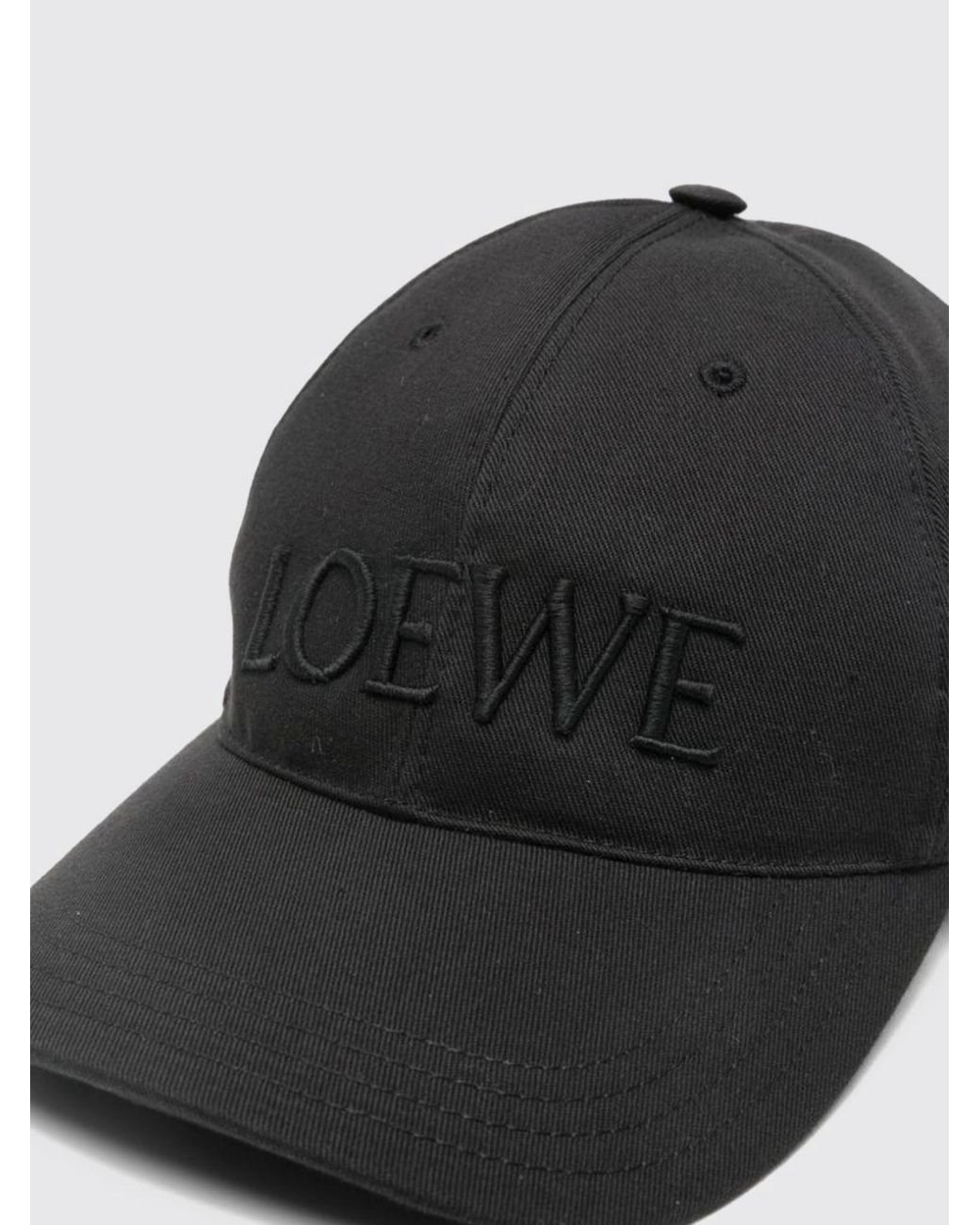 Loewe Black Cotton Baseball Cap With Tone-On-Tone Logo for men