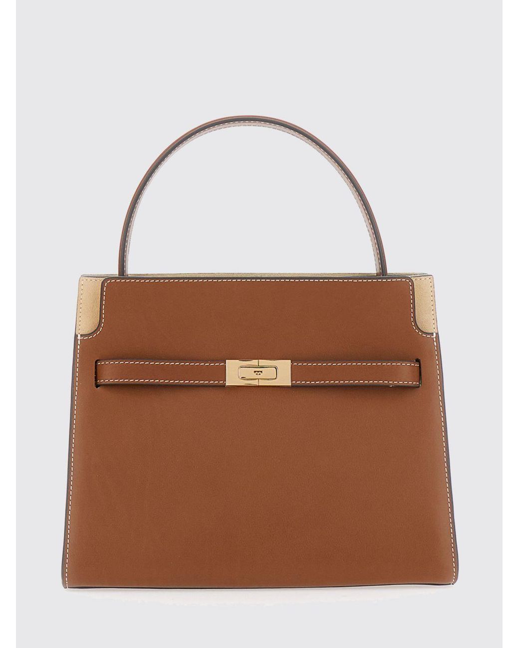 Tory Burch Brown Lee Radziwill Smooth Cowhide Handbag