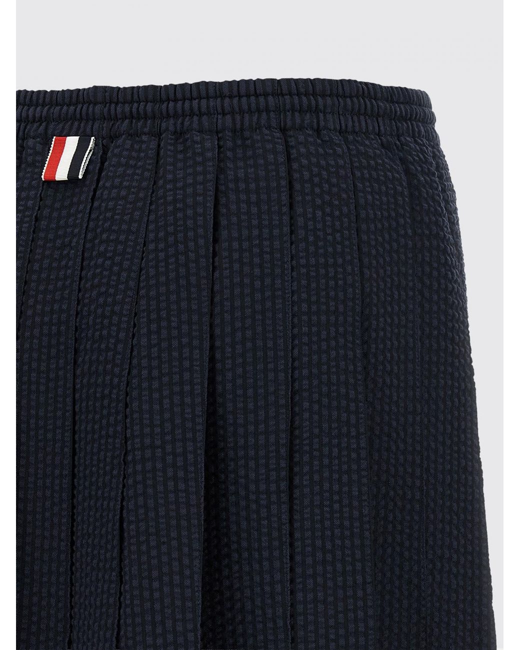 Thom Browne Blue Pleated Wool Skirt