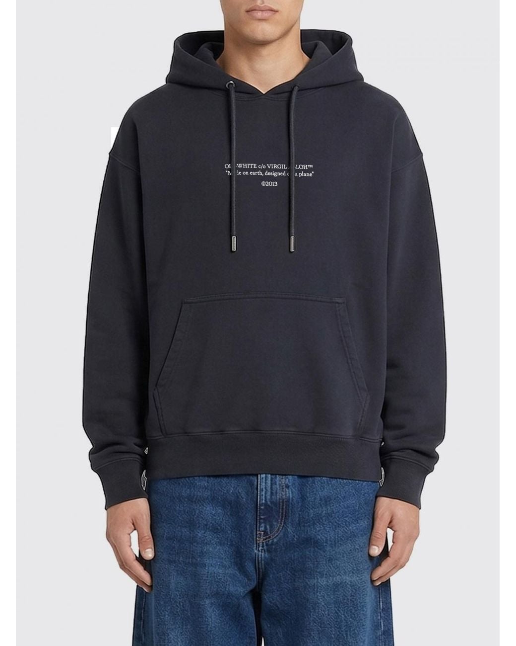 Off-White c/o Virgil Abloh Blue Cotton Sweatshirt for men