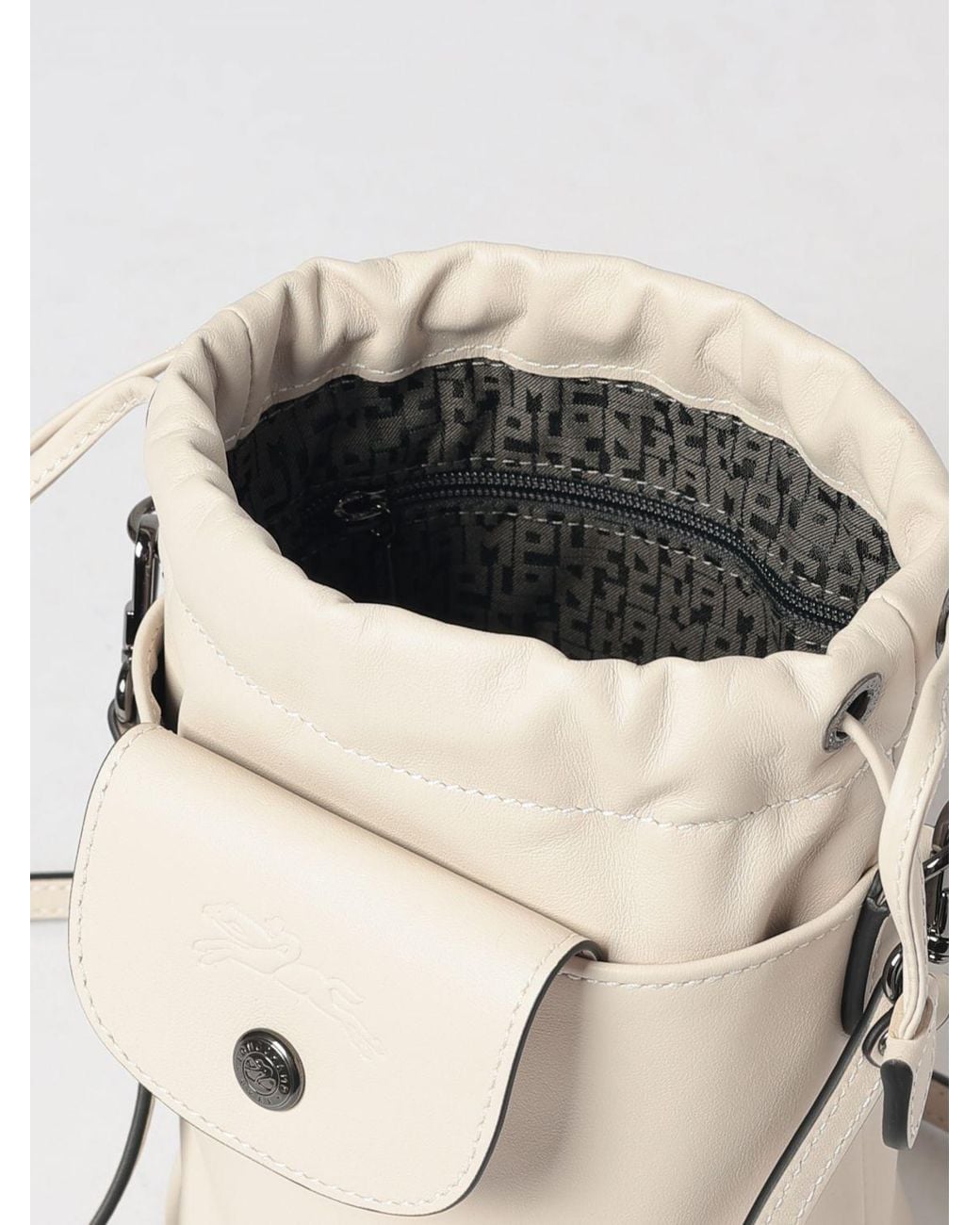 Longchamp Natural Le Pliage Xtra Mini Cowhide Leather Bucket Bag