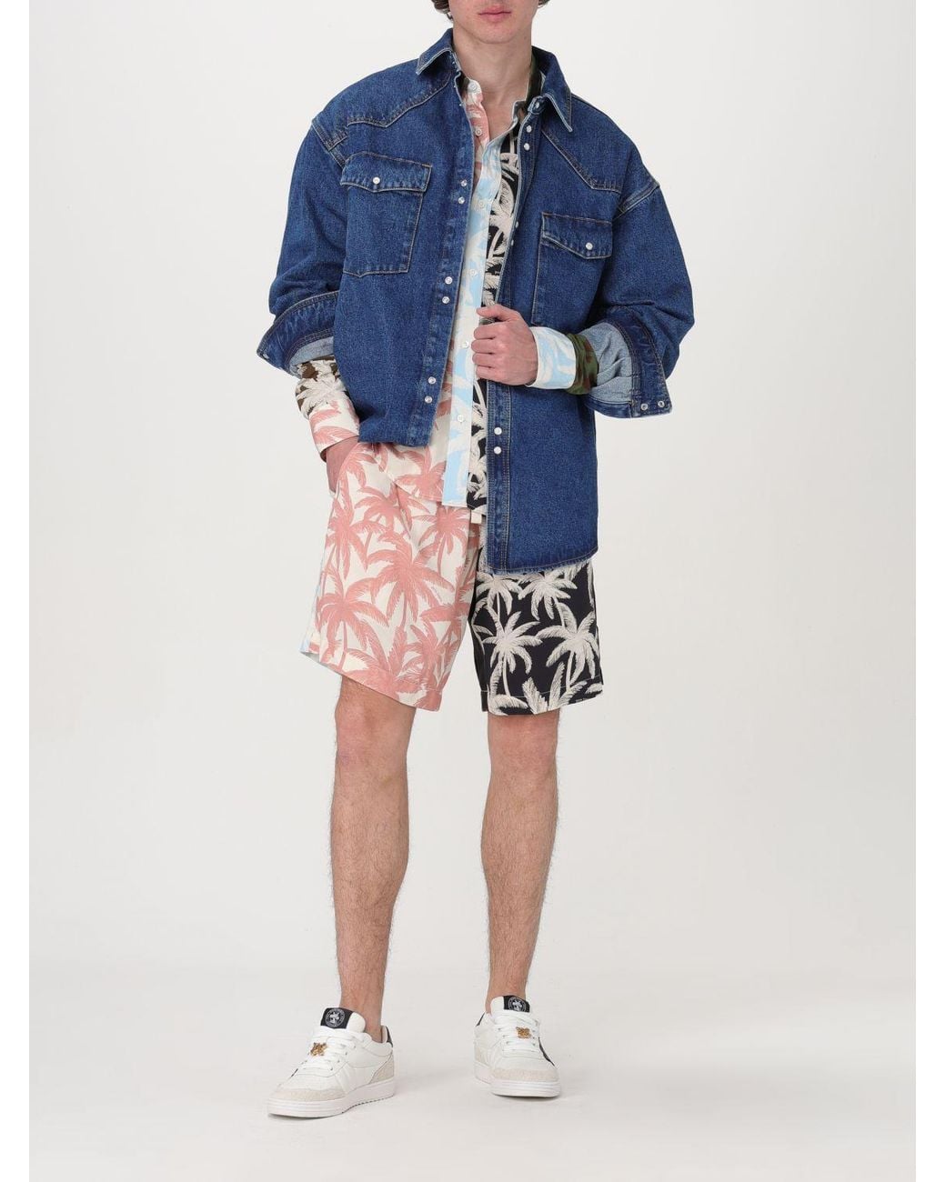 Palm Angels Blue Shirt for men
