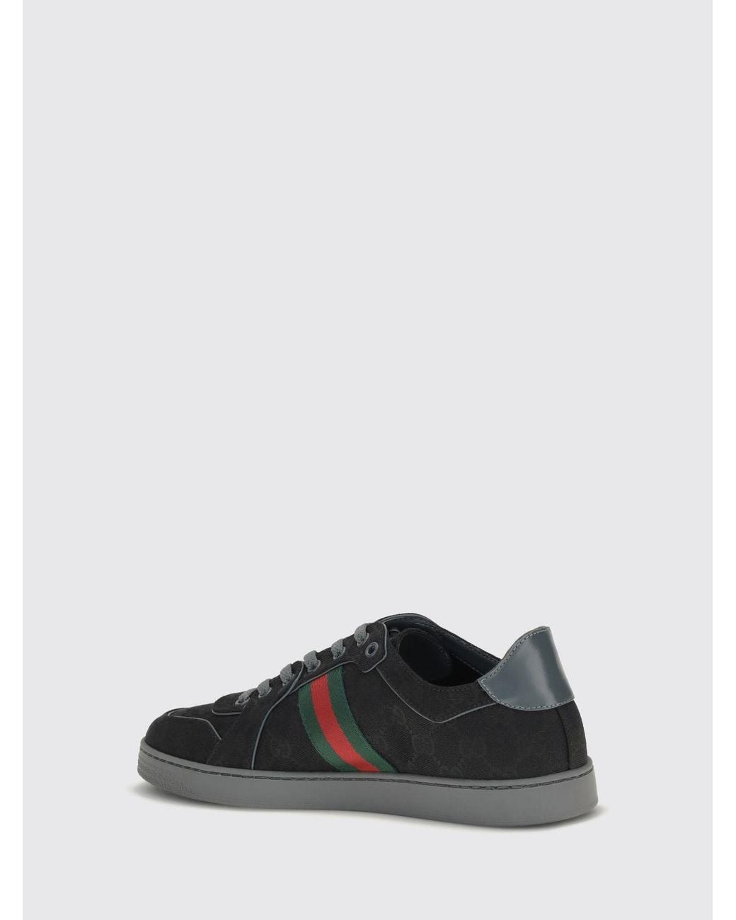 Gucci White Stretch Gg Monogram Jacquard Sneakers With Striped Detail for men