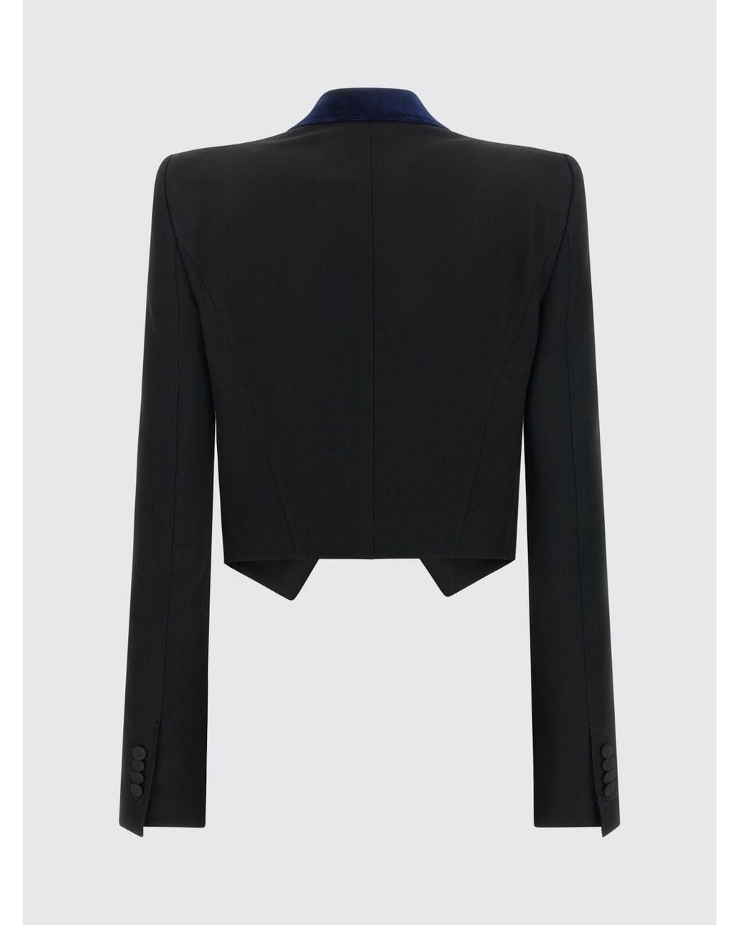 Tom Ford Blue Wool Tuxedo Blazer With Velvet Peak Lapels