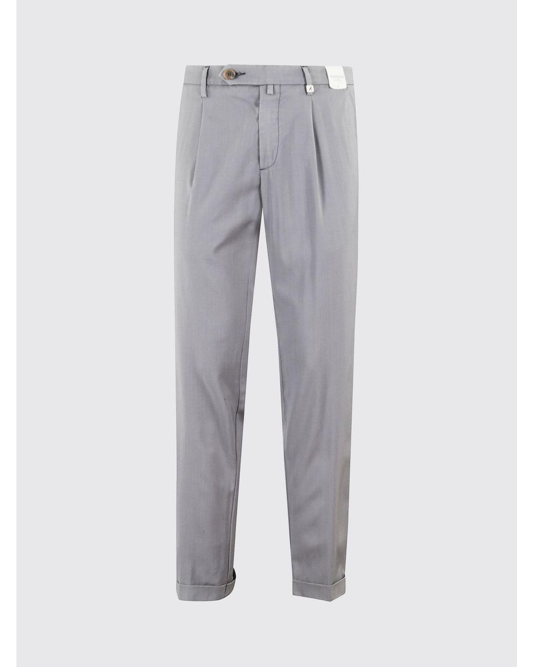 Myths Gray Slim Fit Wool Fresco Trousers for men