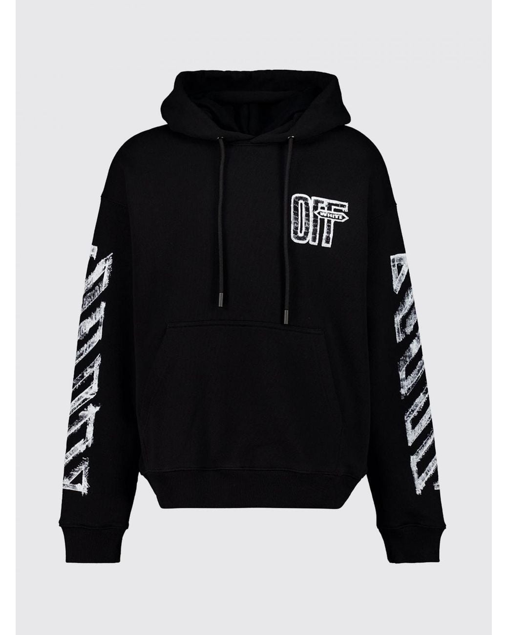Off-White c/o Virgil Abloh Black Cotton Hoodie With Arrow Logo And Kangaroo Pocket for men