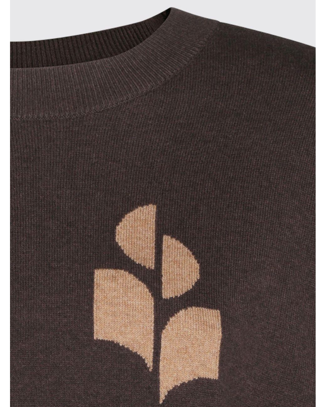 Isabel Marant Black Contrast Logo Cotton And Wool Crewneck Jumper