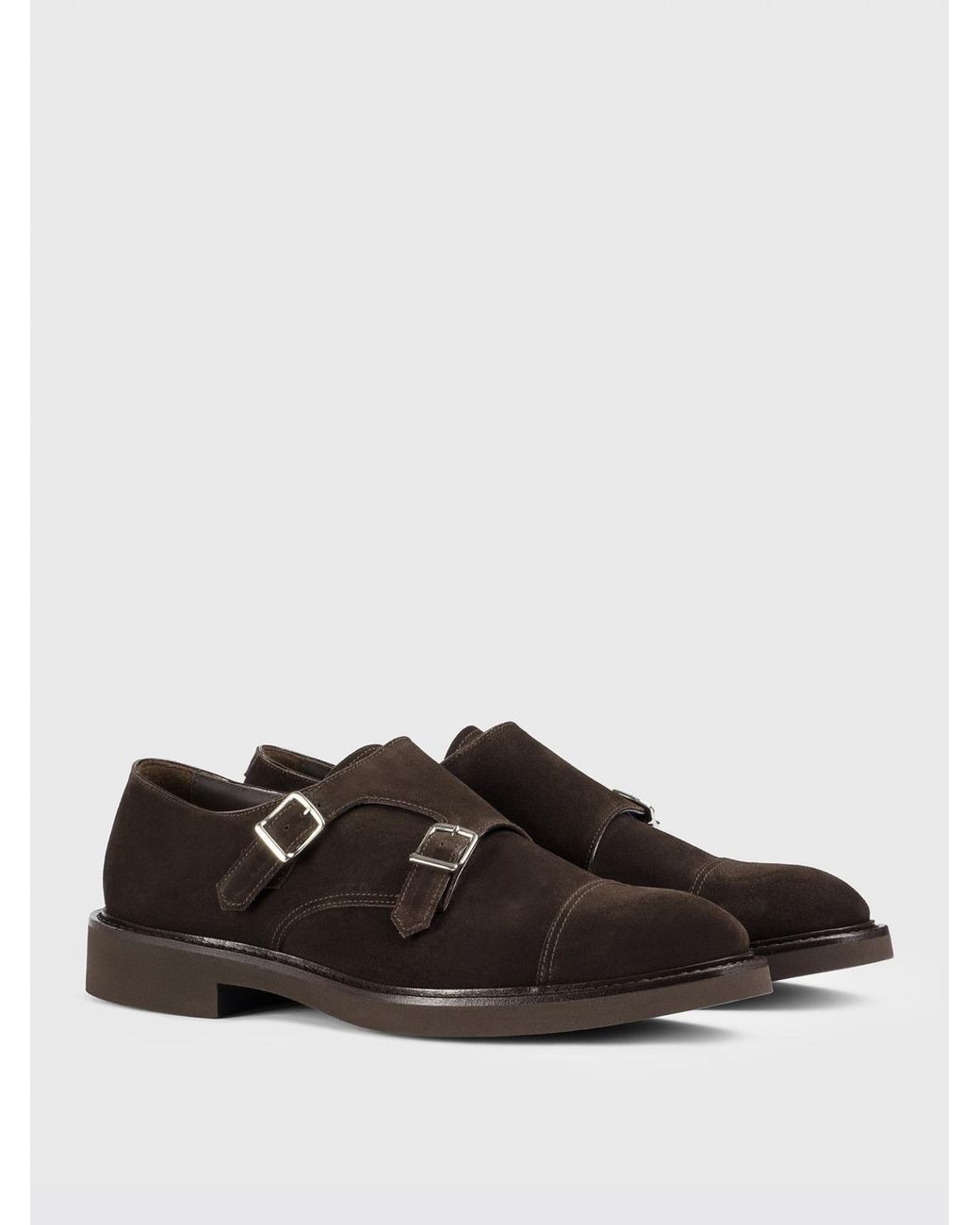 Doucal's Brown Suede Monk Strap for men