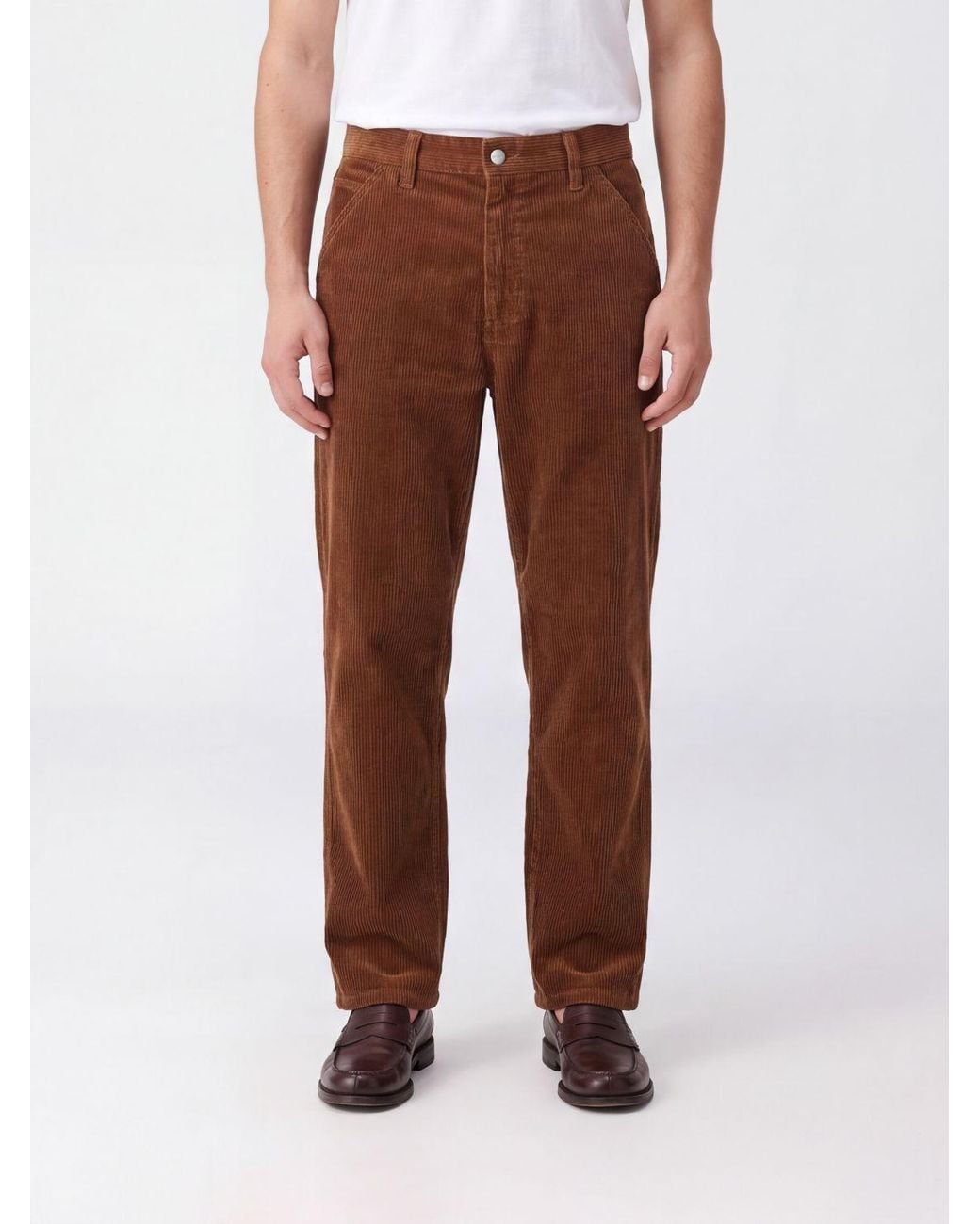 Carhartt Brown Simple Straight-Leg Corduroy Trousers for men