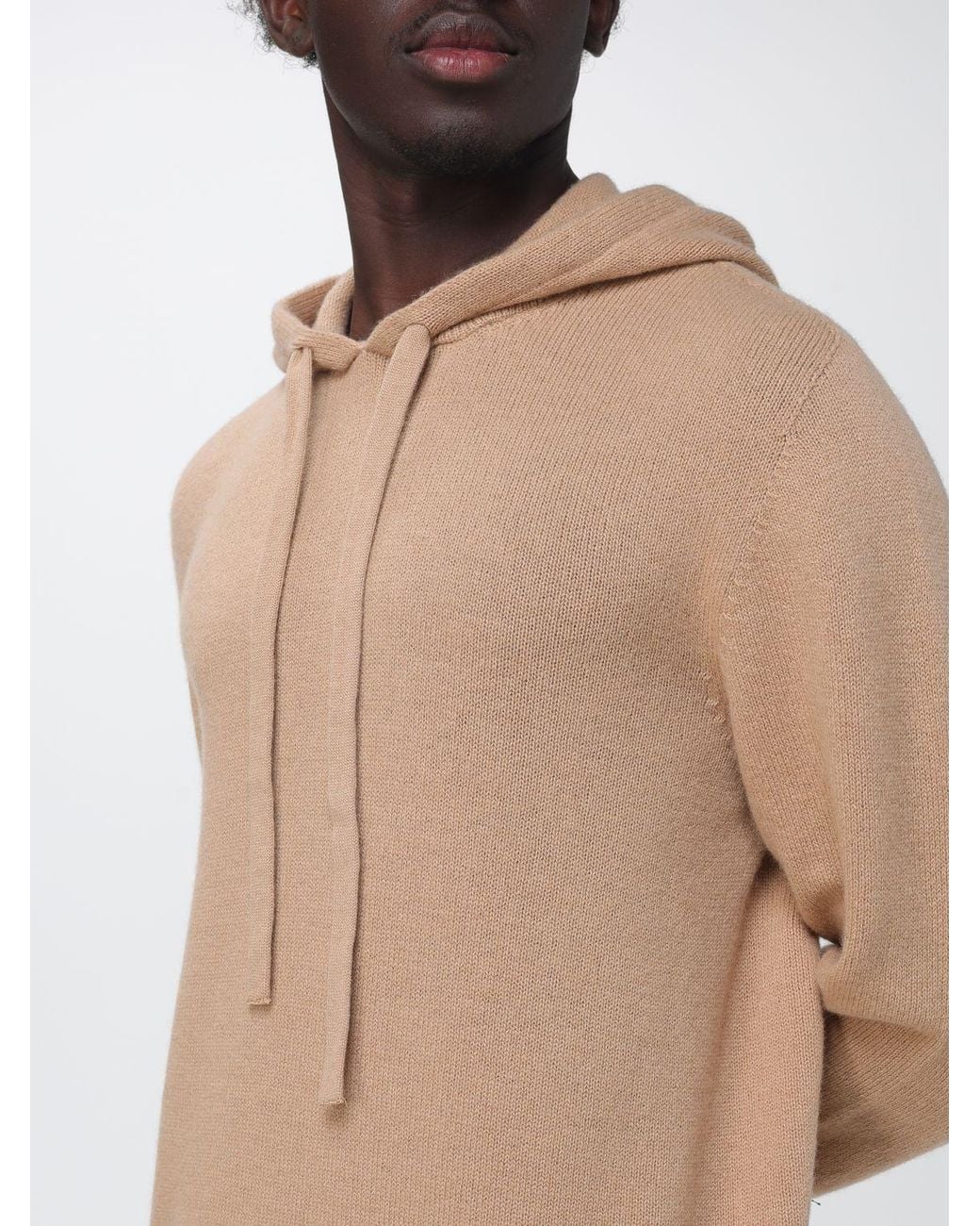 Laneus Natural Relaxed Fit Knit Hoodie for men