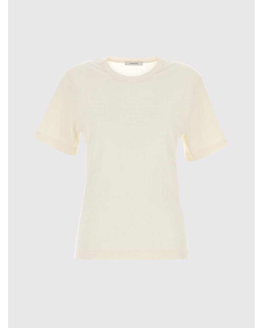 Lemaire White Cotton Short-Sleeved T-Shirt With Crew Neck And Straight Hem