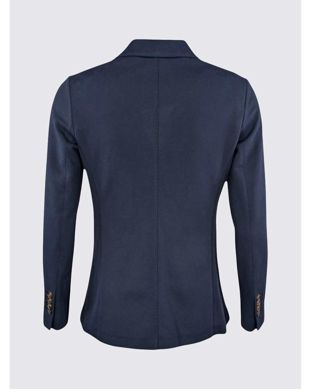 Circolo 1901 Blue Single-Breasted Slim Fit Cotton Blazer