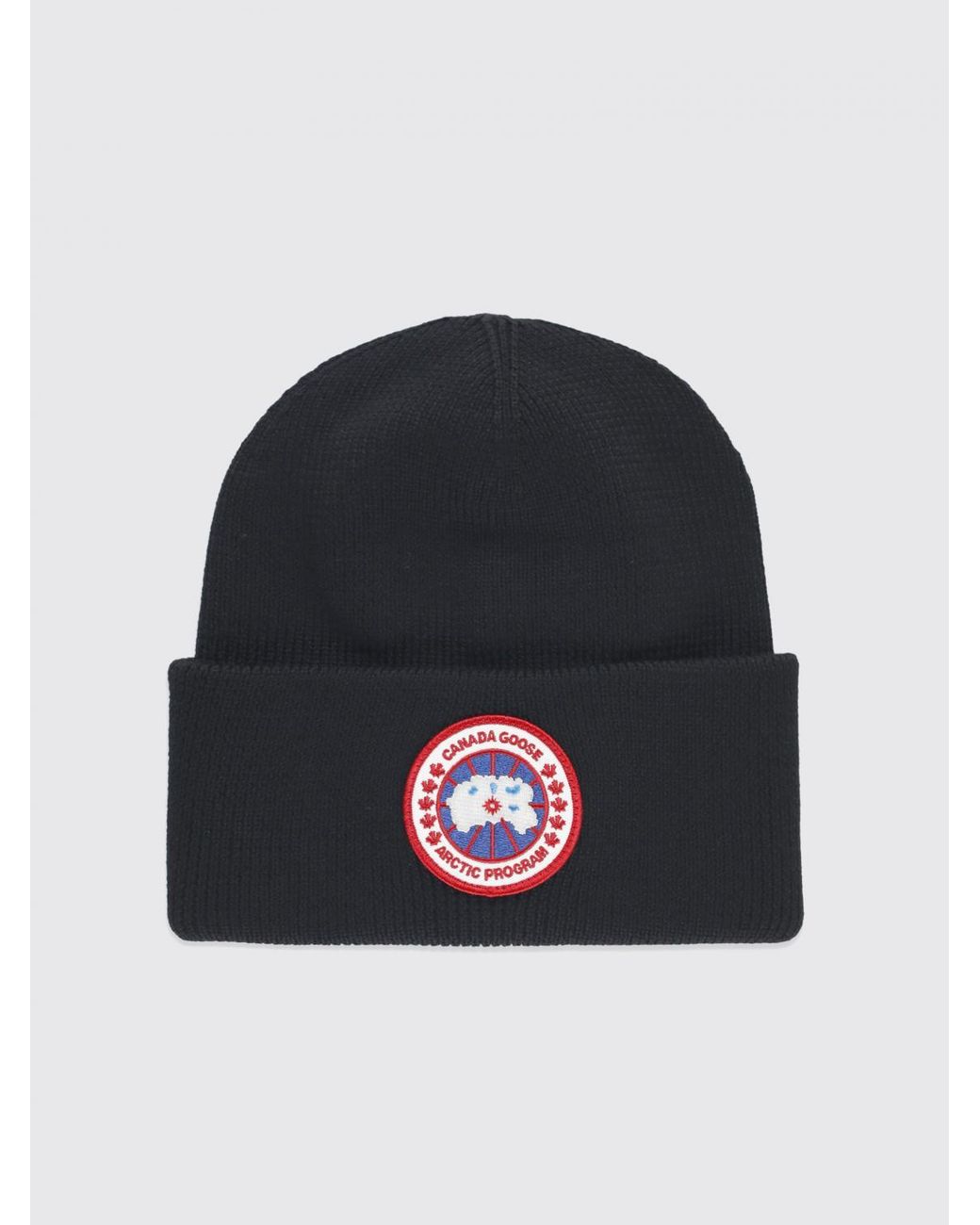 Canada Goose Blue Wool Beanie Hat for men