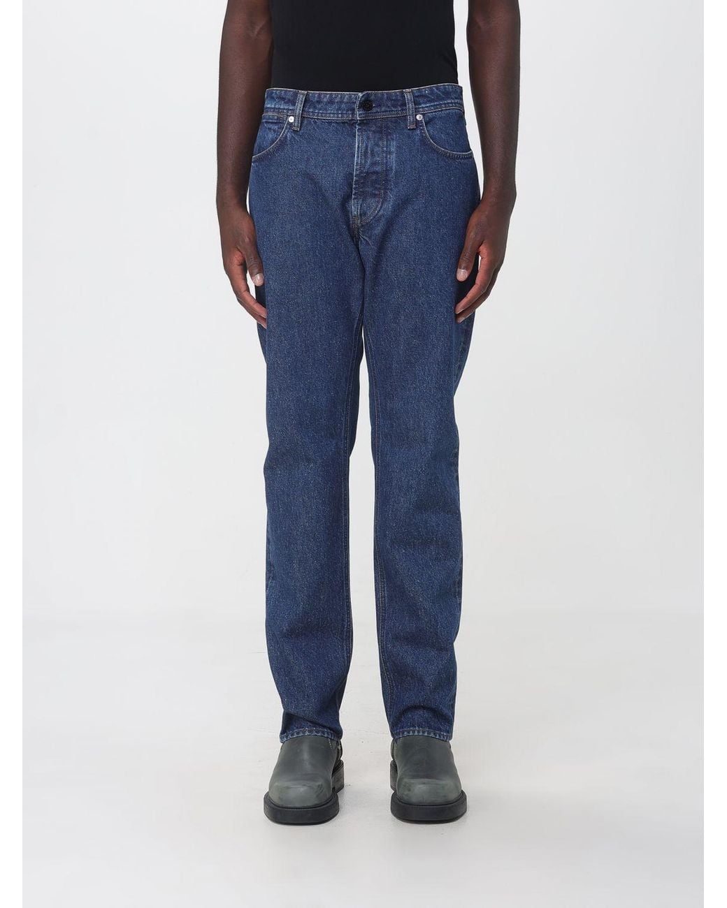 Stone Island Blue Straight Fit Mid-Rise Cotton Denim Jeans for men