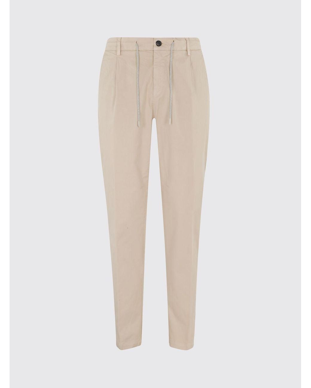 Eleventy Natural Cotton Drawstring Trousers for men