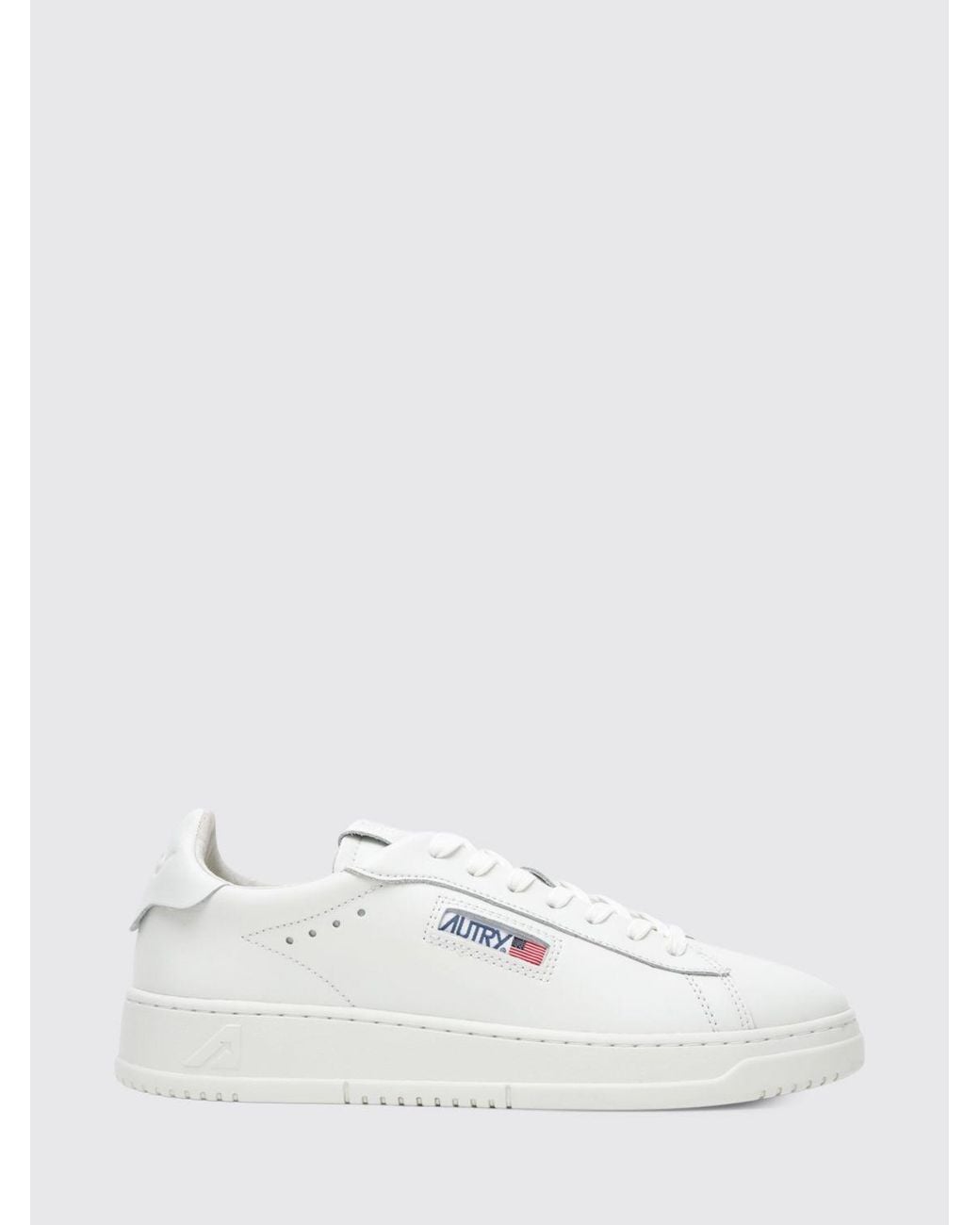 Autry White Dallas Logo-Patch Leather Sneakers for men