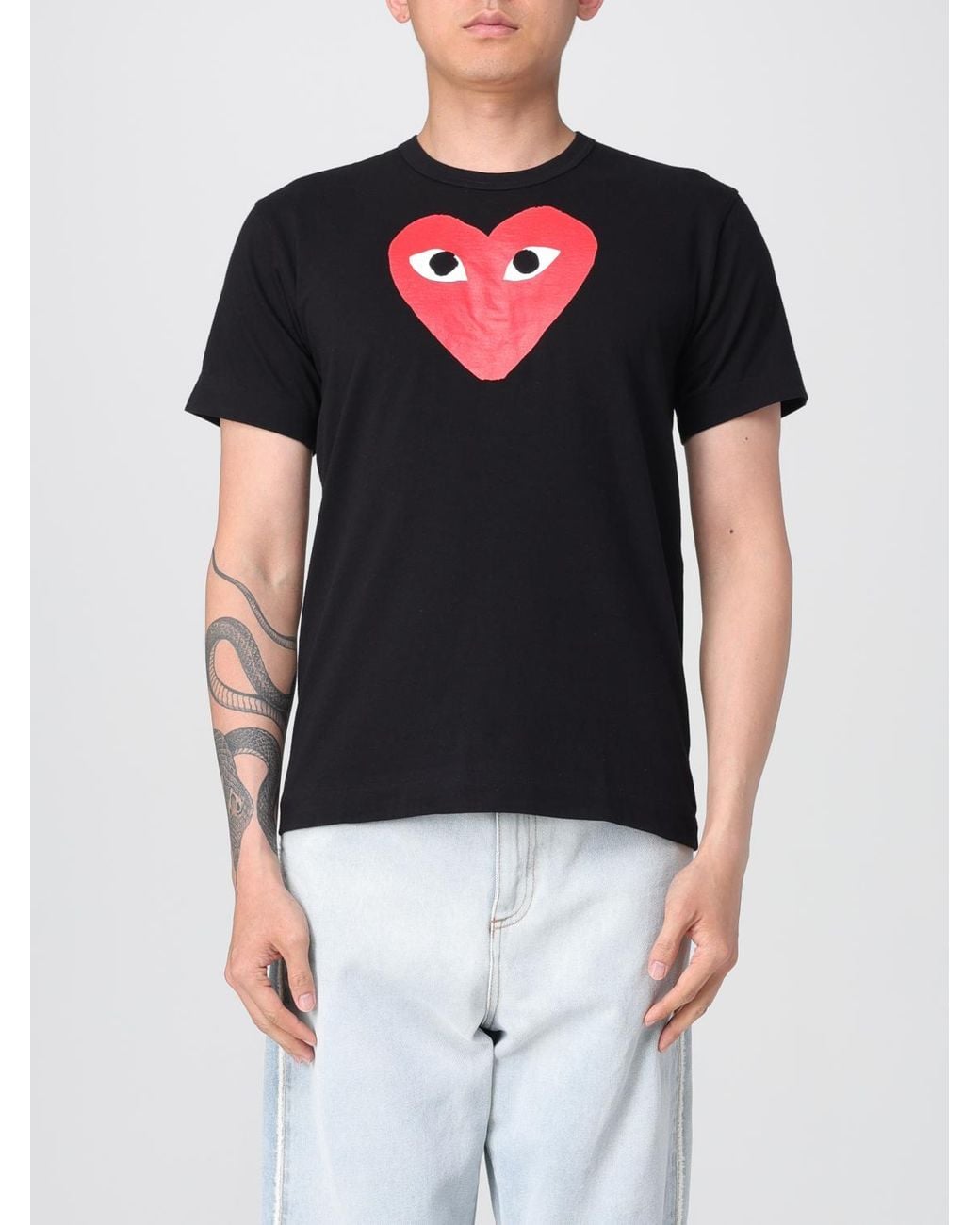 COMME DES GARÇONS PLAY Black Play Heart Logo Tee for men