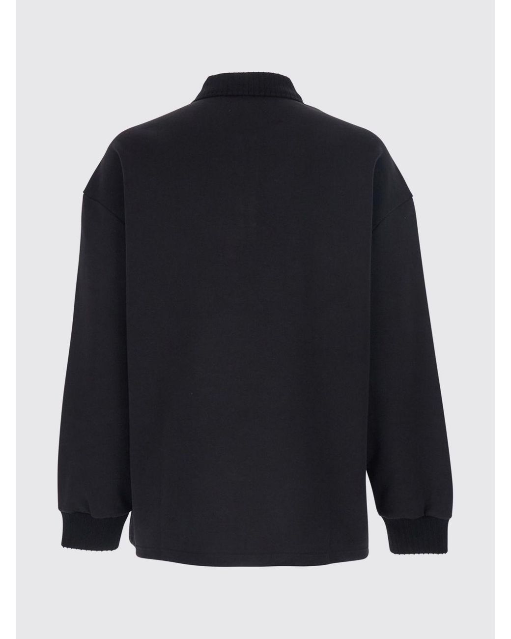 Amiri Blue Relaxed Fit Long-Sleeve Cotton-Blend Polo With Contrast Logo for men
