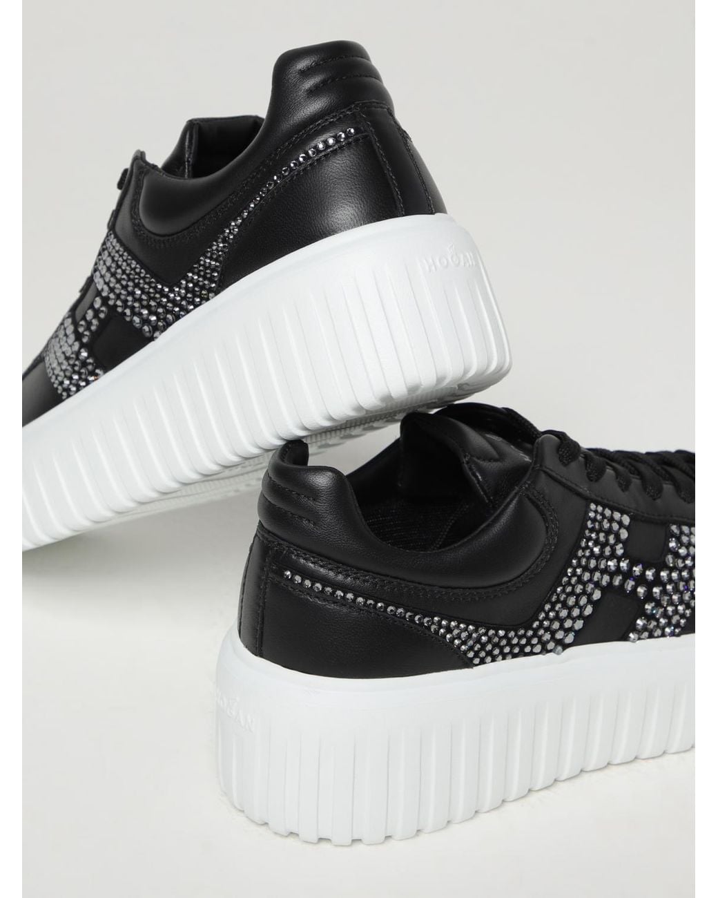 Hogan Black H-Stripes Leather Sneakers