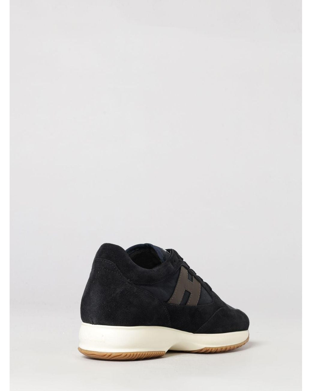 Hogan Black H580 Suede And Mesh Sneakers With Side H Logo for men