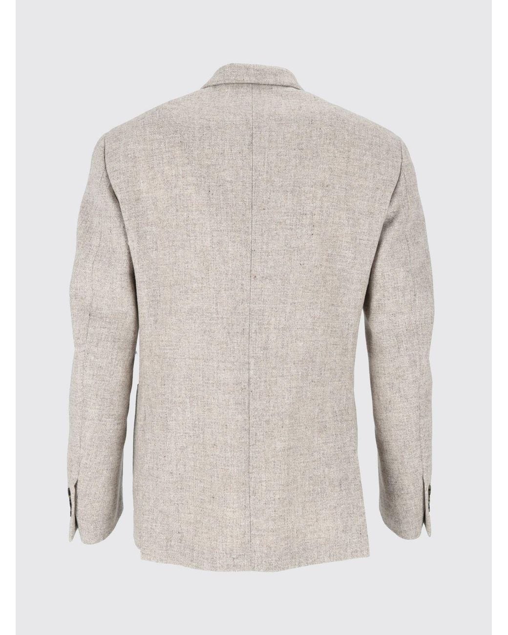 Lardini Gray Double-Breasted Virgin Wool Blazer With Peak Lapels for men
