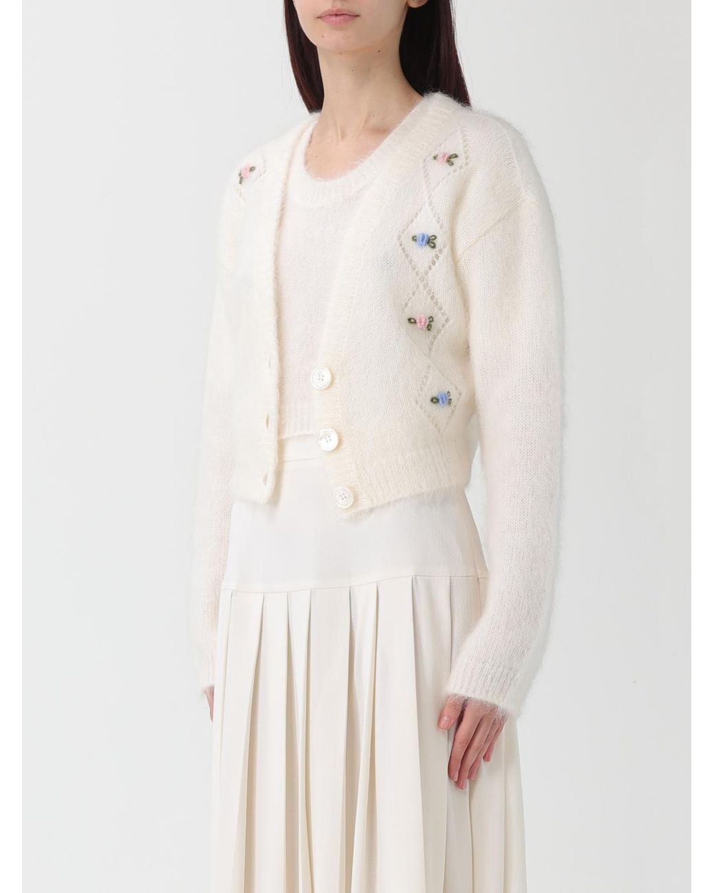 Alessandra Rich White Cardigan