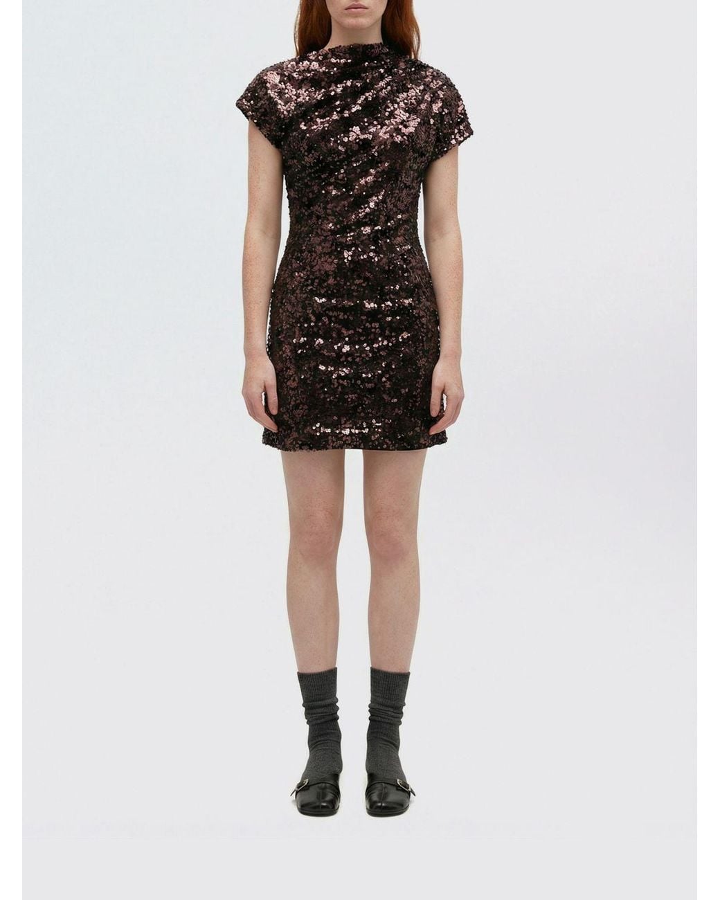 Ganni Black Sequin Dress