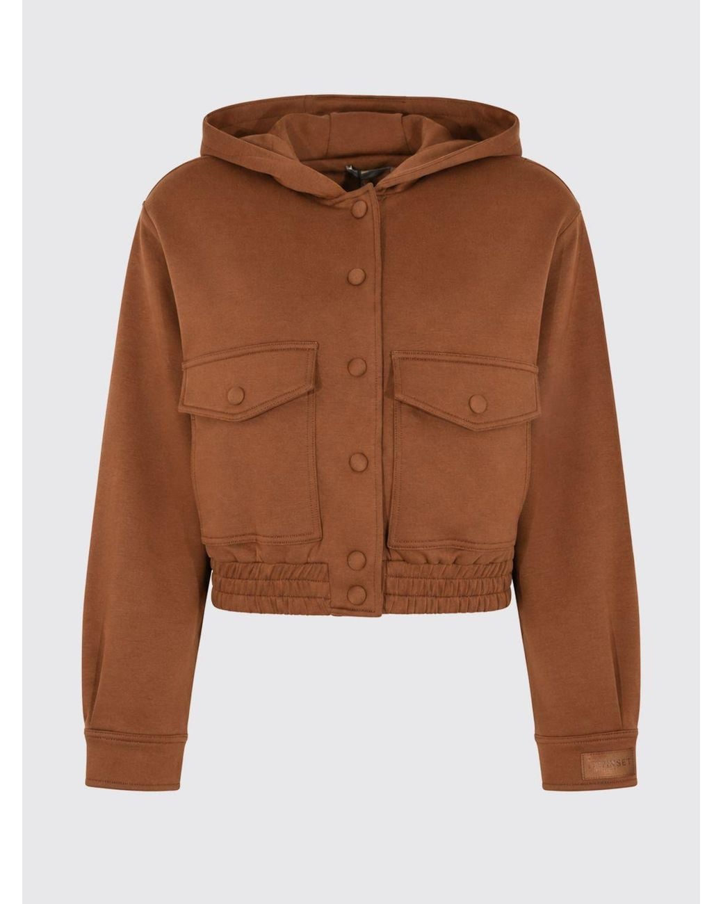 Twinset Brown Hooded Bomber Jacket