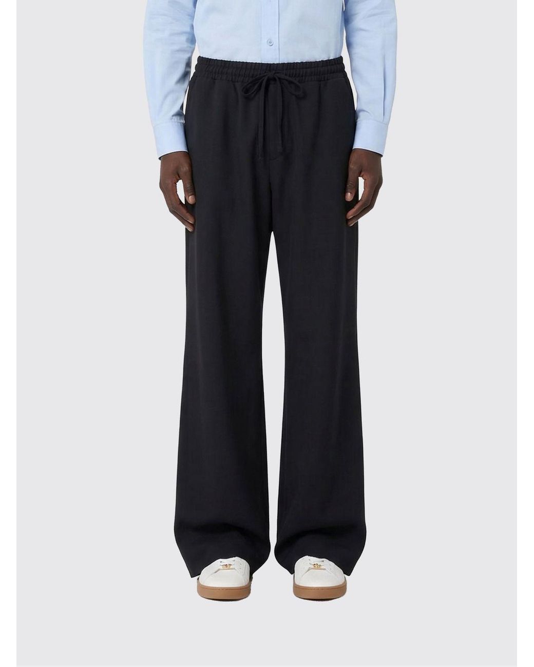 Valentino Black Crêpe Drawstring Trousers for men