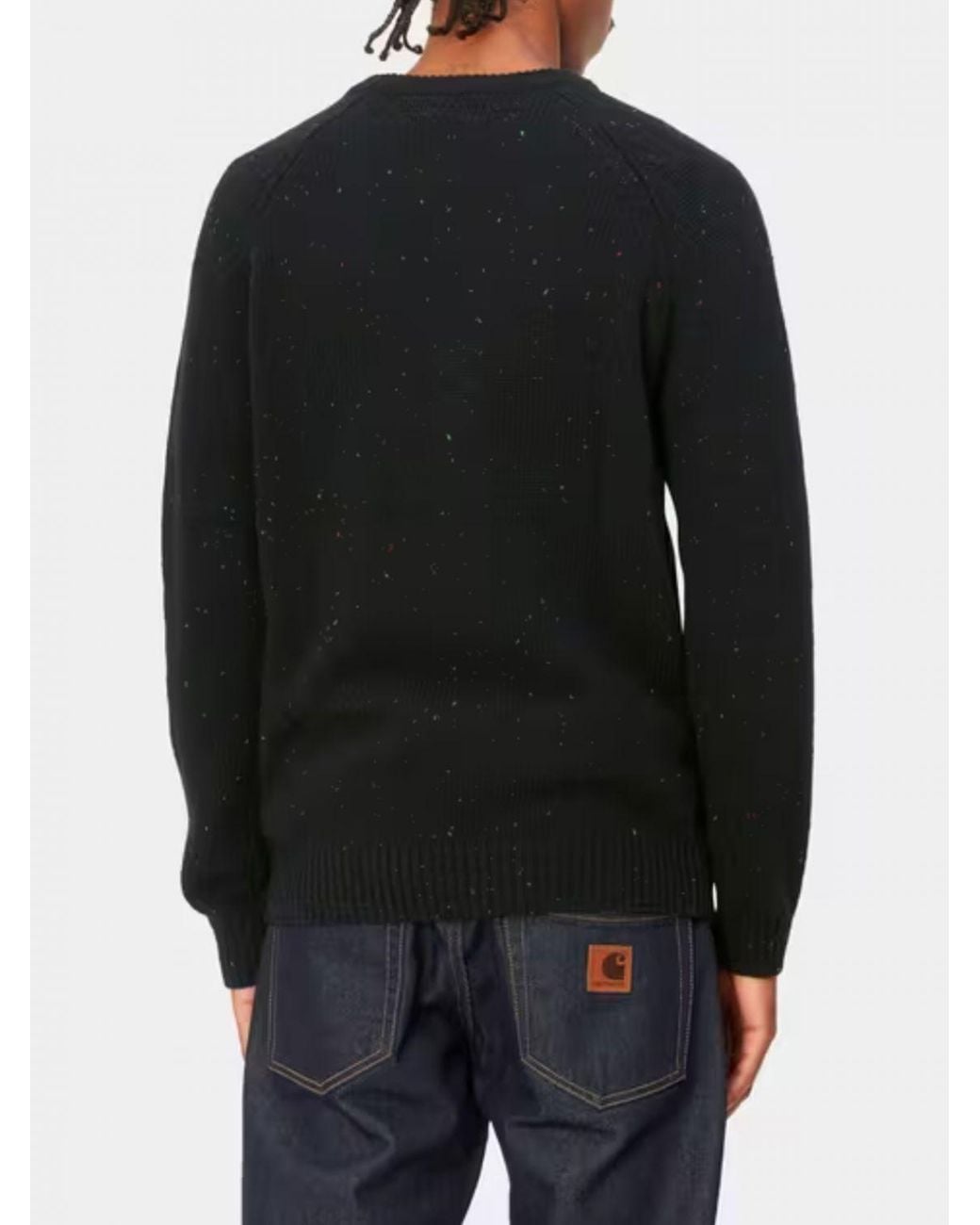 Carhartt Black Long-Sleeved Wool And Cotton Blend Crewneck Sweater for men