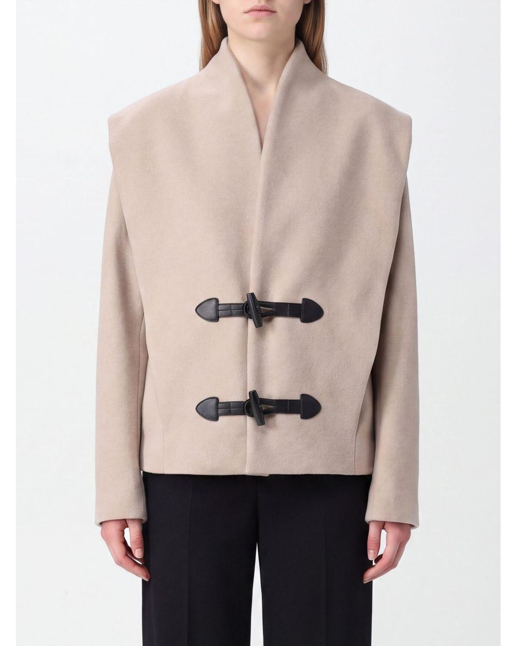 Isabel Marant Natural Single-Breasted Short Coat