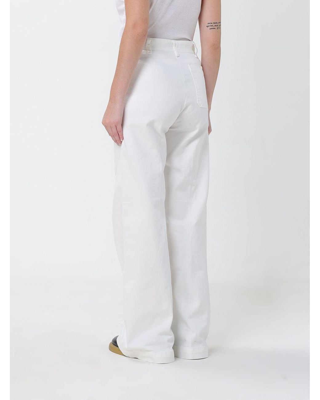 Polo Ralph Lauren White High-Waisted Flared Trousers