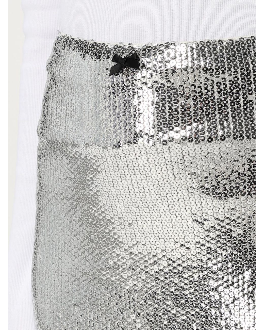 ROTATE BIRGER CHRISTENSEN White Sequin Mini Skirt Partywear