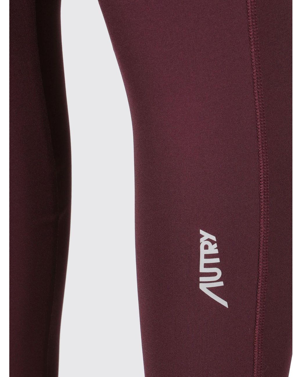 Autry Red High-Waisted Technical Jersey Leggings With A Contrast Side Logo