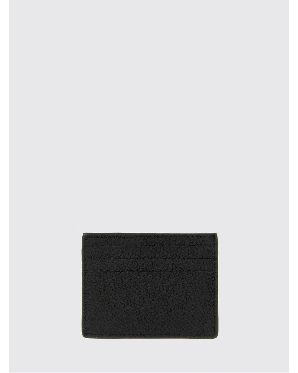 Tom Ford White Tumbled Calfskin Leather Flat Card Holder With Foil Logo for men