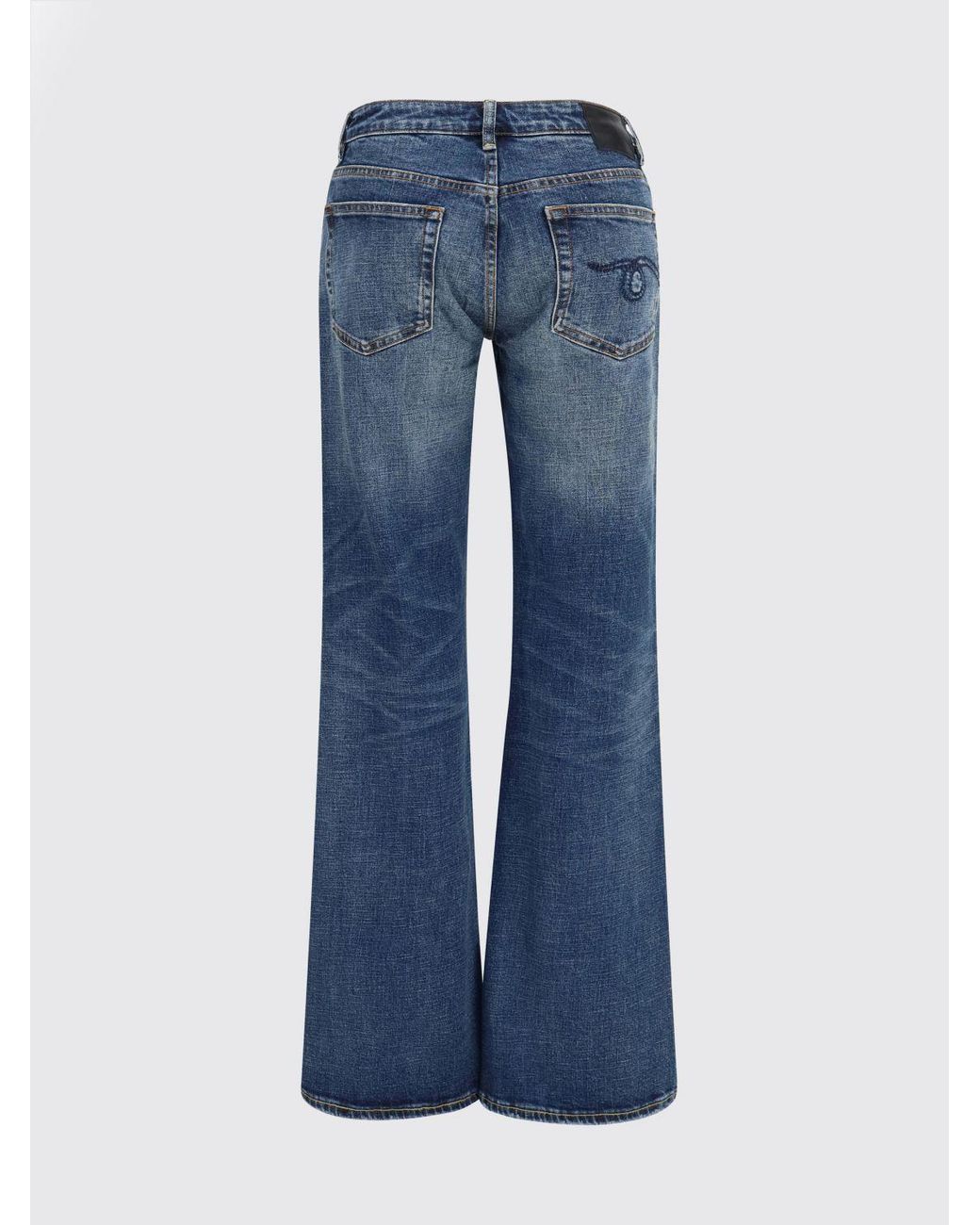 R13 Blue Effie High-Waisted Straight-Leg Cotton Denim Jeans